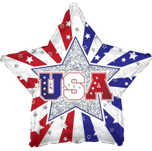 17" Star Foil Balloon USA Stars And Stripes