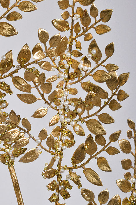 33" Fern Metallic Spray Gold