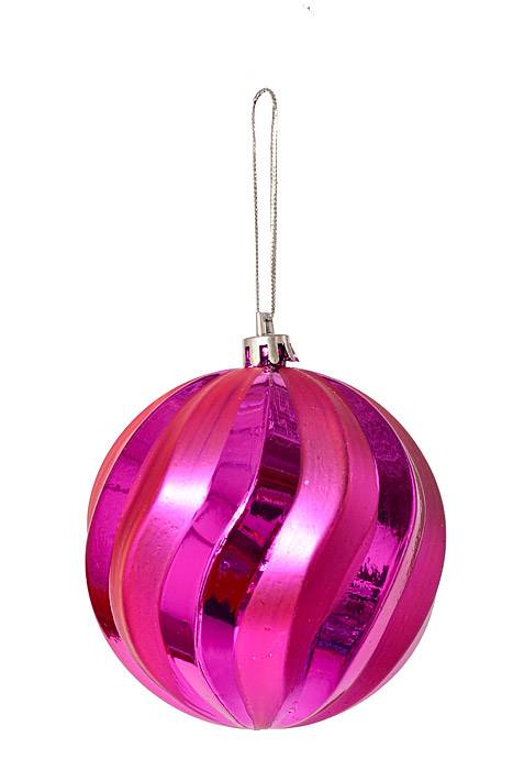 3" Shiny/Matte Pumpkin Ball Fuchsia Pkg/6