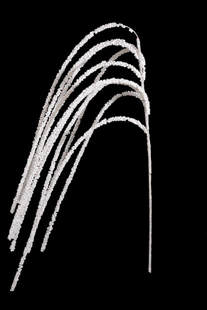 43" Glitter Hanging Spray White