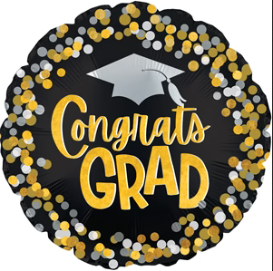 17" Round Balloon Congrats Graduation Dots