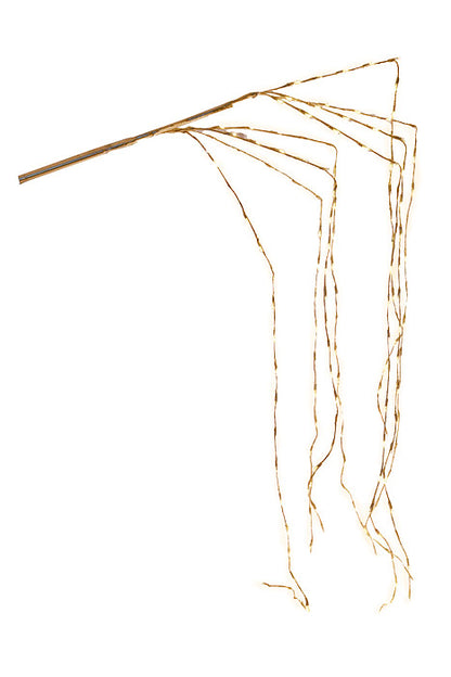 7Ft Faux Twig Hanging Spray With Led Lights Gold