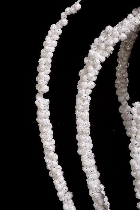 43" Glitter Hanging Spray White