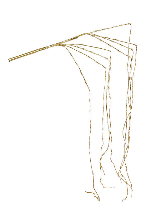 7Ft Faux Twig Hanging Spray With Led Lights Gold