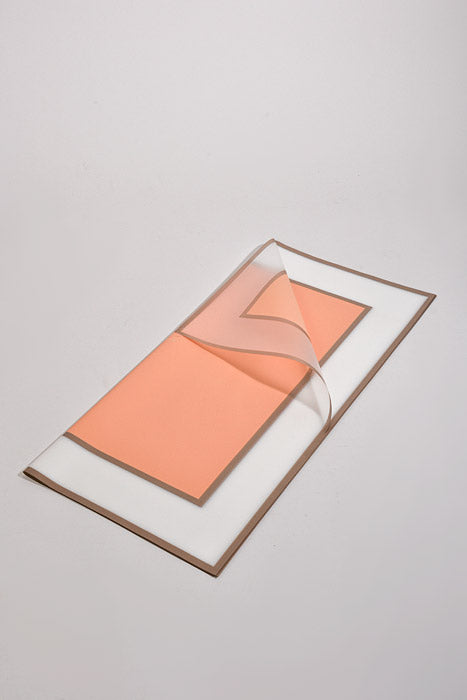 22.5" Gold Edge Flower Wrap Paper Orange/White Pkg/20