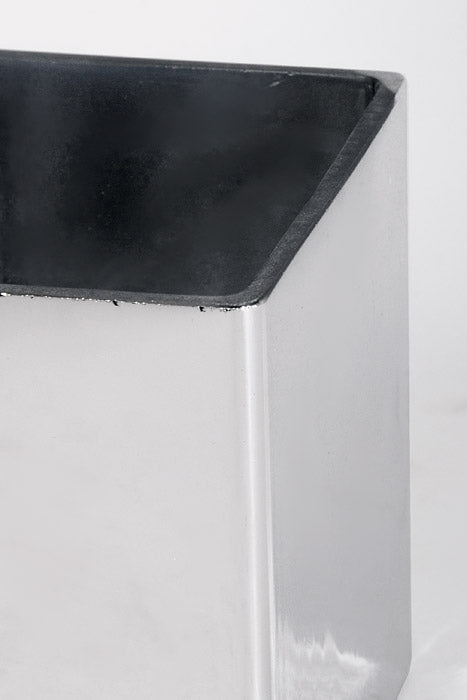 4.75" X 4.75" Square Glass Vase Silver Grinded