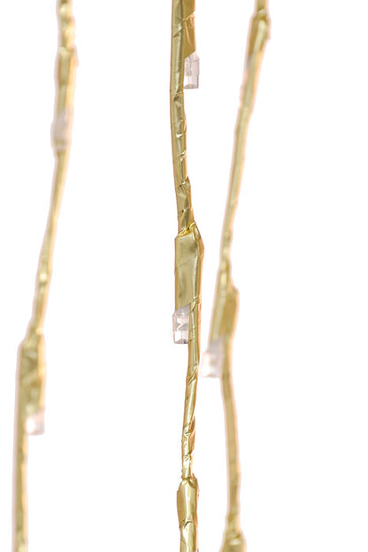 7Ft Faux Twig Hanging Spray With Led Lights Gold