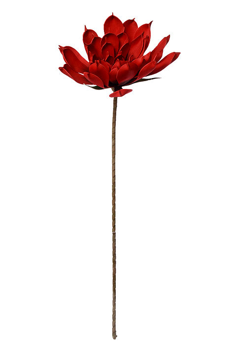 33" Succulent Flower Stem Red