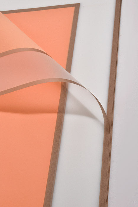 22.5" Gold Edge Flower Wrap Paper Orange/White Pkg/20