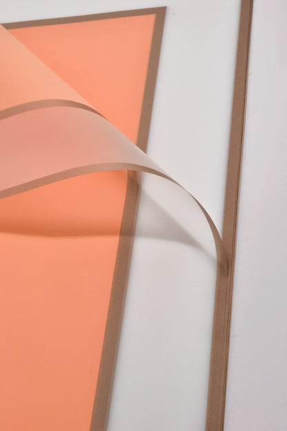 22.5" Gold Edge Flower Wrap Paper Orange/White Pkg/20