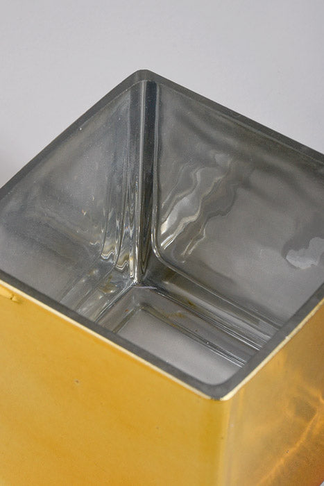 3.90" X 3.90" Square Glass Vase Gold