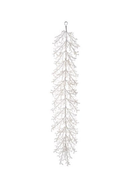 60" Iced Twig Garland White