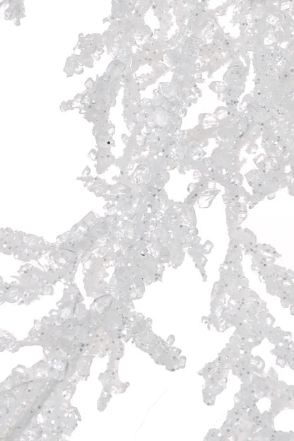 60" Iced Twig Garland White