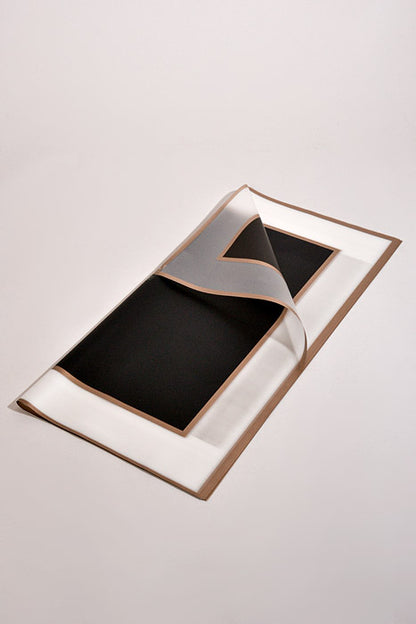 22.5" Gold Edge Flower Wrap Paper Black/White Pkg/20