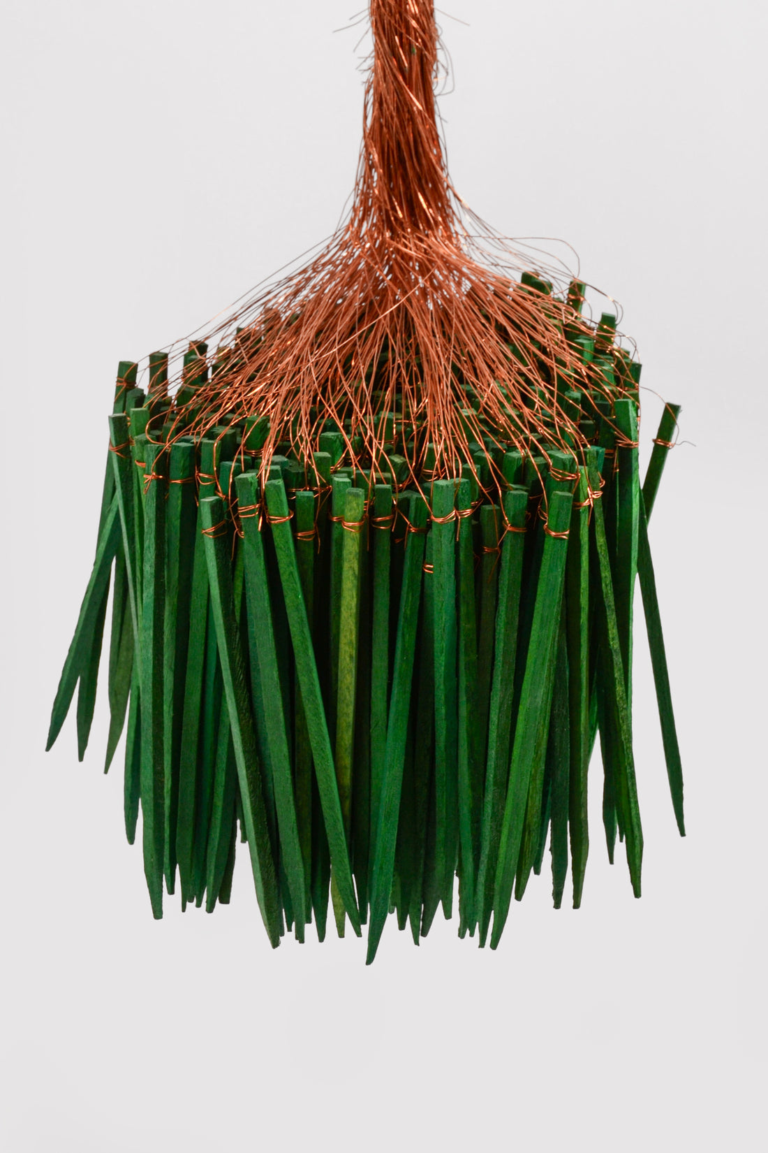 4" Wired Wood Pick Green Pkg/375