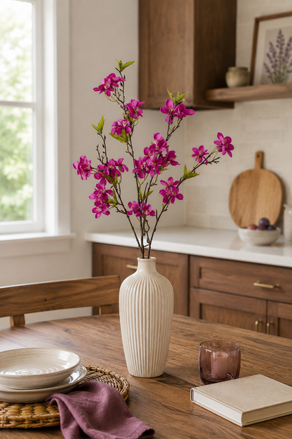 35" Silk Cherry Blossom Spray Violet