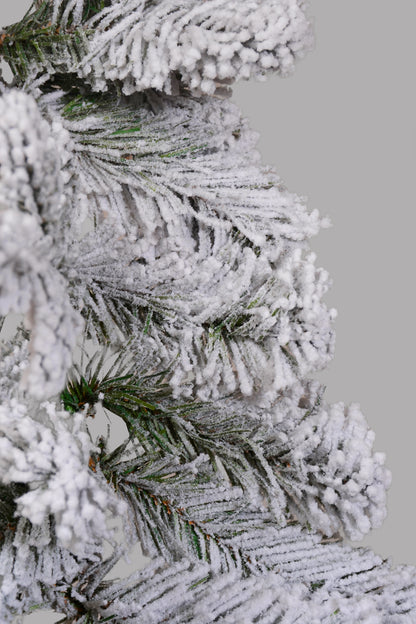 9Ft Snow Garland Green/White