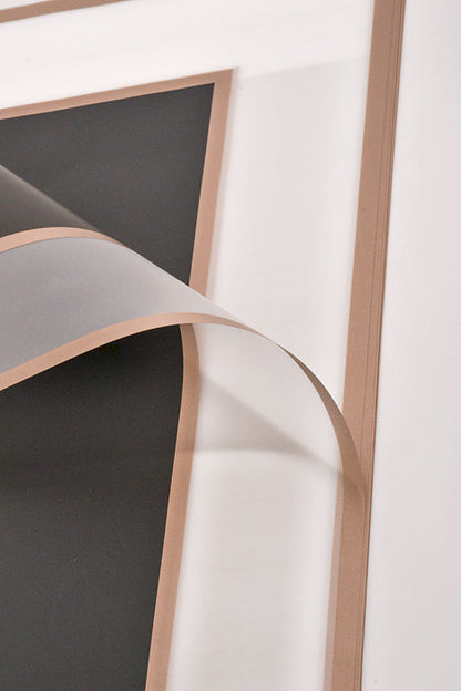 22.5" Gold Edge Flower Wrap Paper Black/White Pkg/20