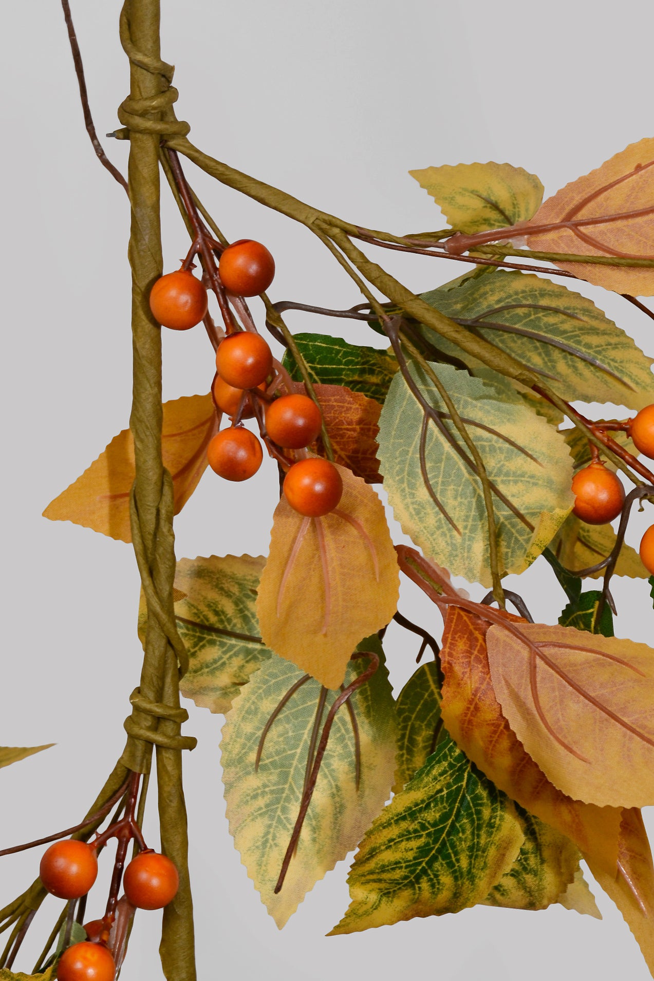 6Ft Artificial Fall Birch Leaf Berry Green/Orange
