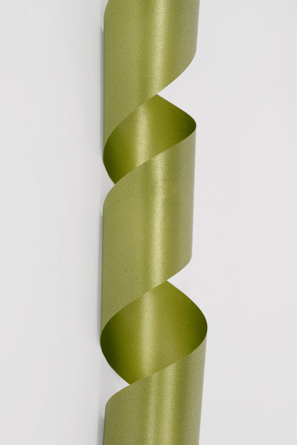 2.75" X 100Y Water Resistant Floral Satin Ribbon Green Leaf