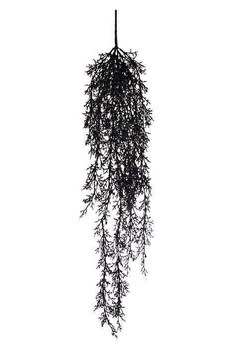 36" Glitter Twig Hanging Spray Black