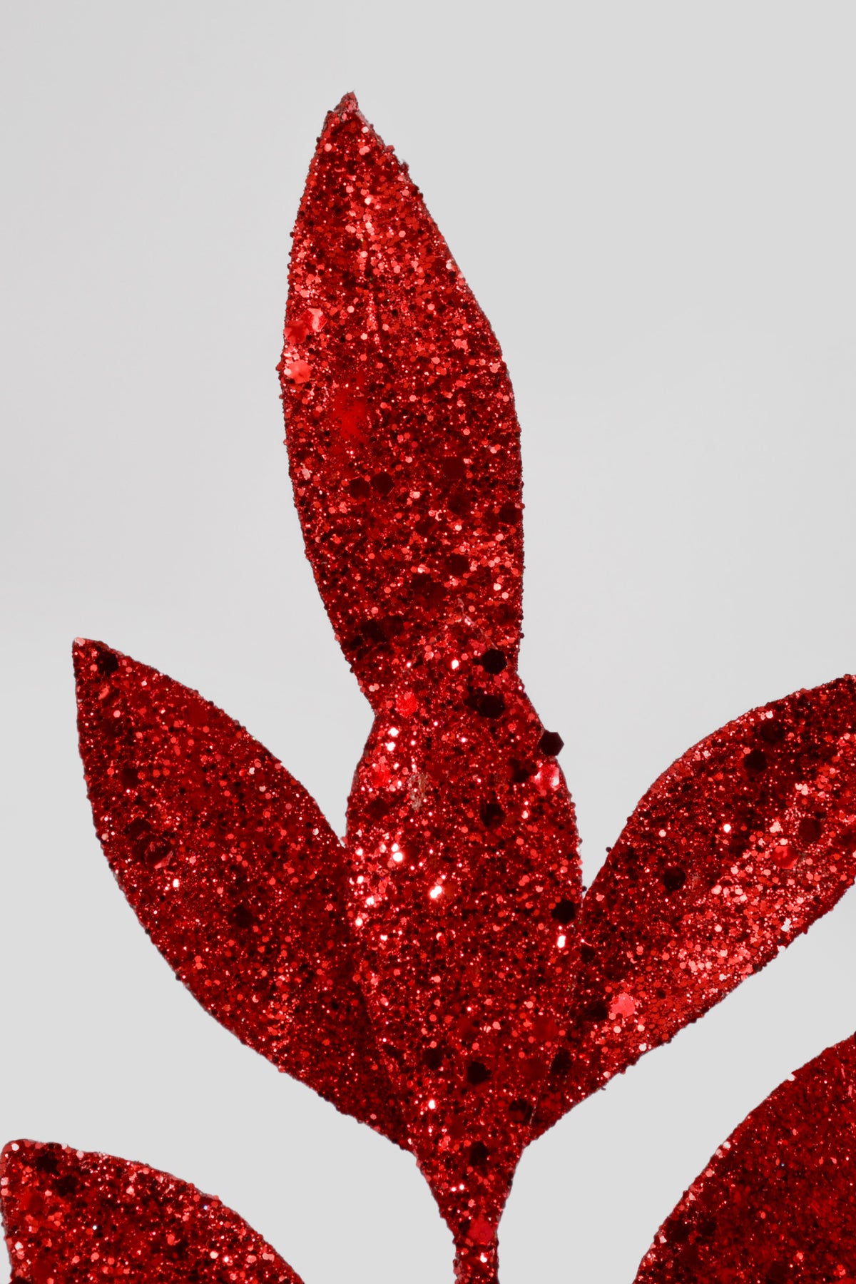 20" Sequin Glitter Laurel Spray Red