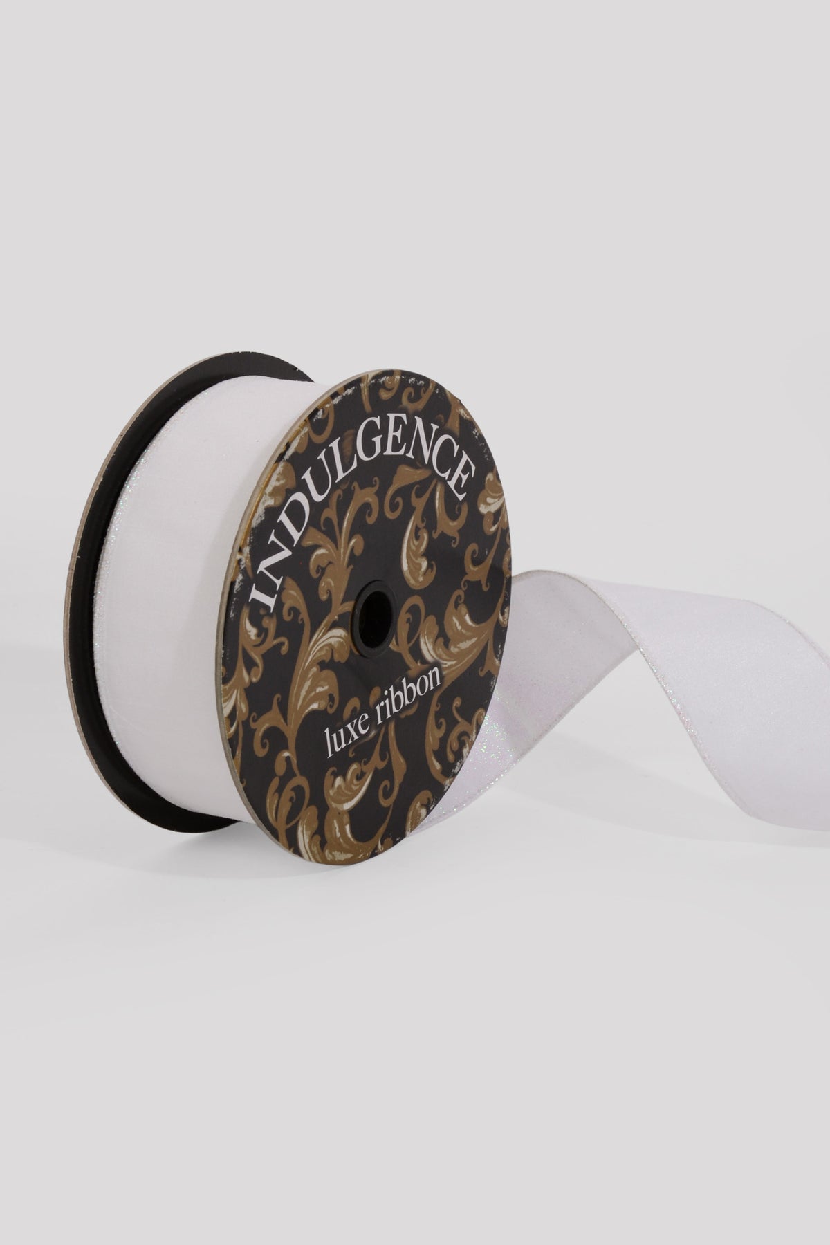 2" X 10Yds Wired Velvet W/Glitter Back Ribbon White