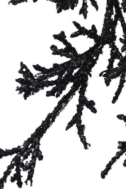 36" Glitter Twig Hanging Spray Black