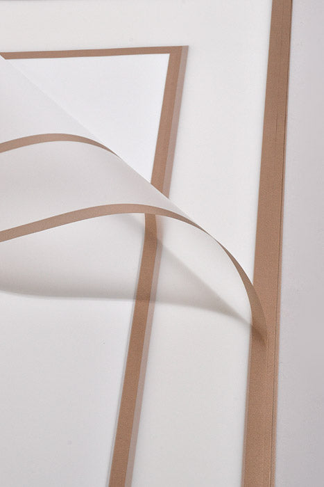 22.5" Gold Edge Flower Wrap Paper White Pkg/20