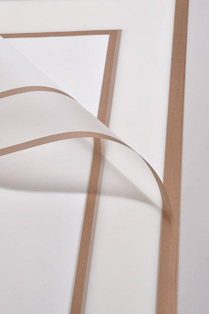 22.5" Gold Edge Flower Wrap Paper White Pkg/20