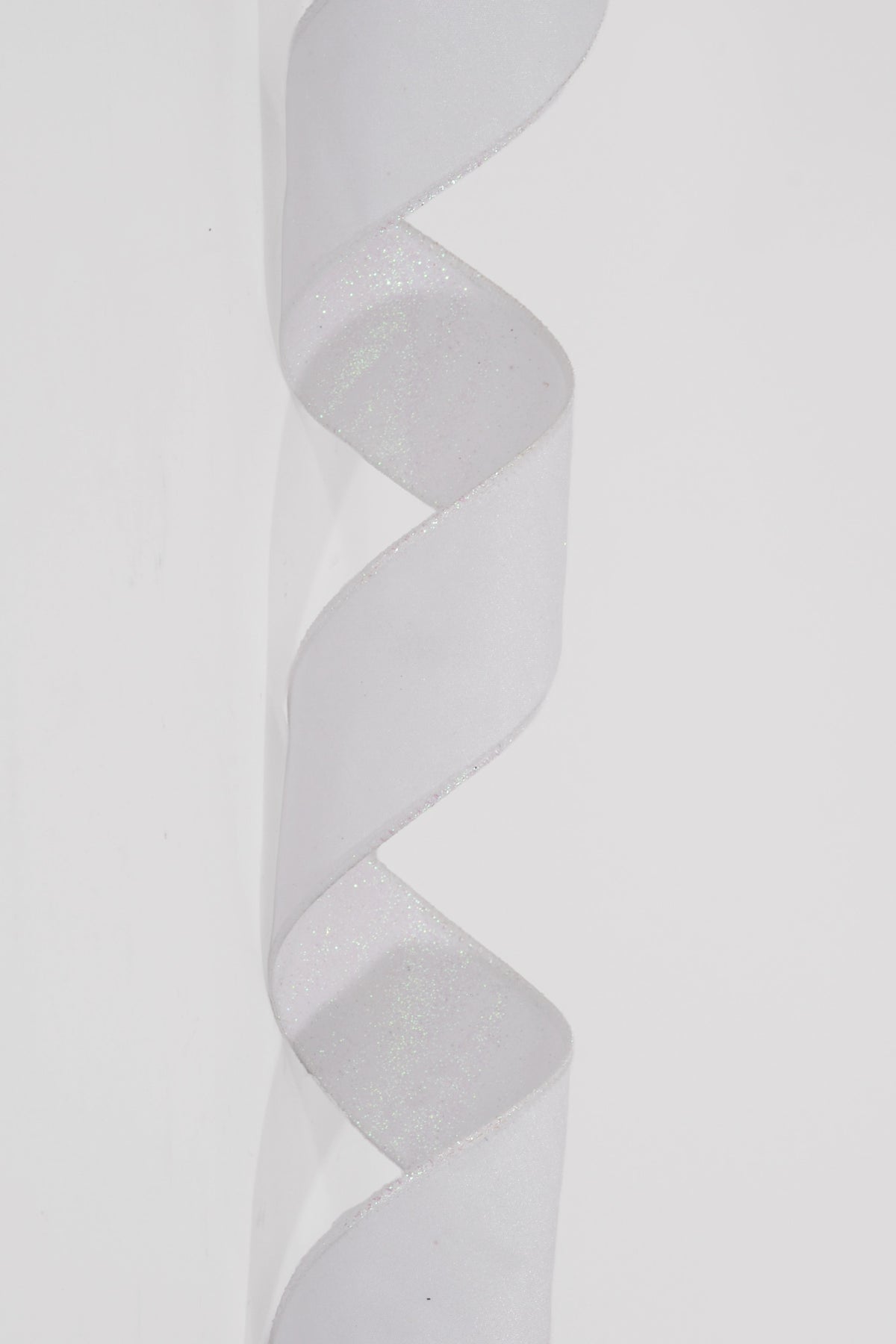 2" X 10Yds Wired Velvet W/Glitter Back Ribbon White