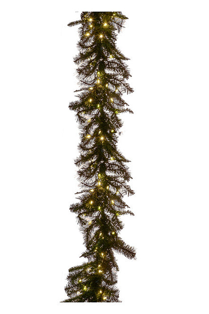 9Ft X 23" Led Belgium Mix Garland Two Tones Green