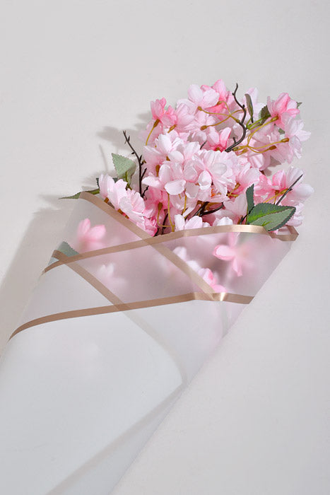 22.5" Gold Edge Flower Wrap Paper White Pkg/20