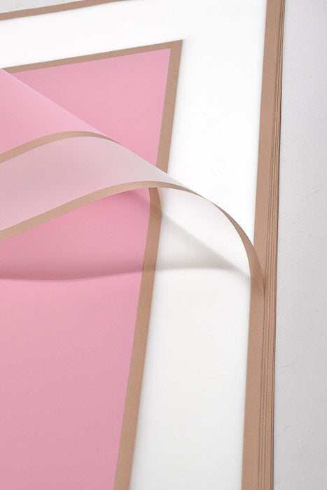 22.5" Gold Edge Flower Wrap Paper Lavender/White Pkg/20