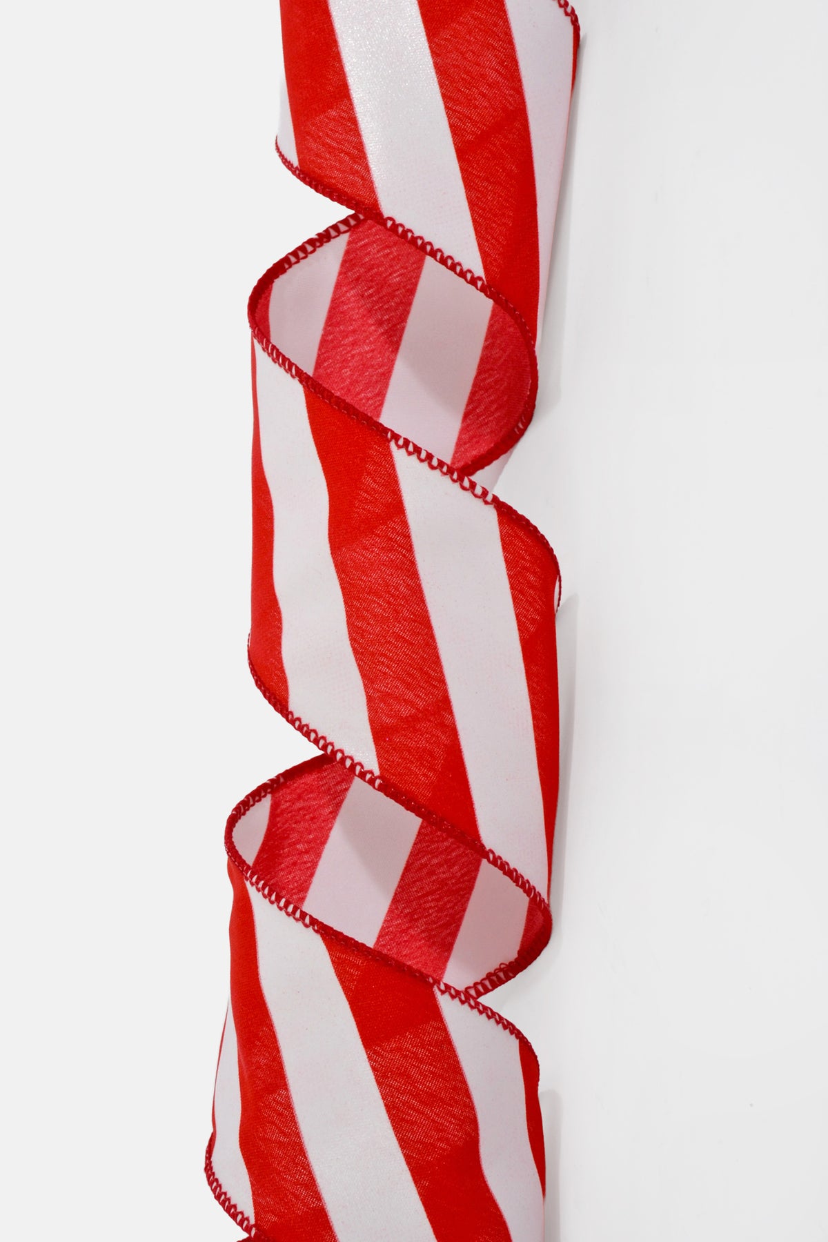 2.5" X 10Yds Wired Red/White Big Candy Cane Stripe Ribbon