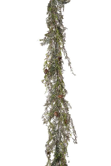 6ft Cedar Garland Cascade Iced Green