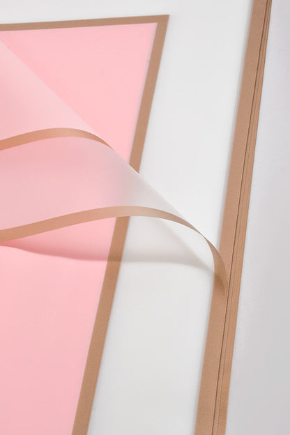 22.5" Gold Edge Flower Wrap Paper Pink/White Pkg/20