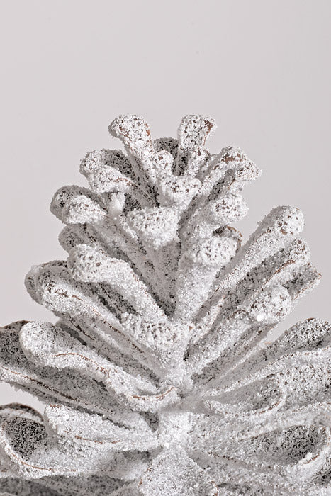 10.5" Pinecone Mixed Pick White