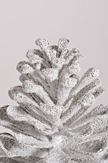 10.5" Pinecone Mixed Pick White