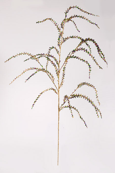54" Glittered Amaranthus Spray Purple/Gold