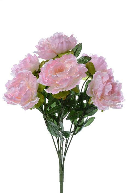 22" Silk Peony Bush Light Pink