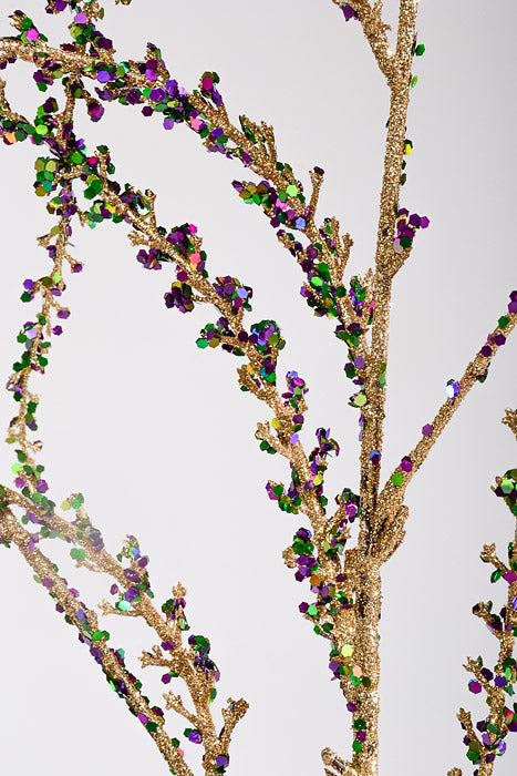 54" Glittered Amaranthus Spray Purple/Gold