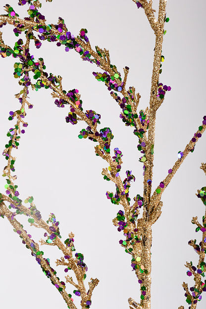 54" Glittered Amaranthus Spray Purple/Gold
