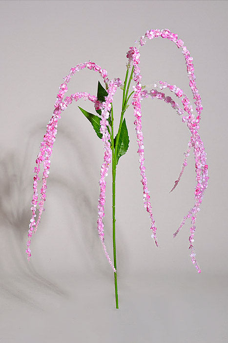 35.5" Artificial Amaranthus Hanging Spray Pink