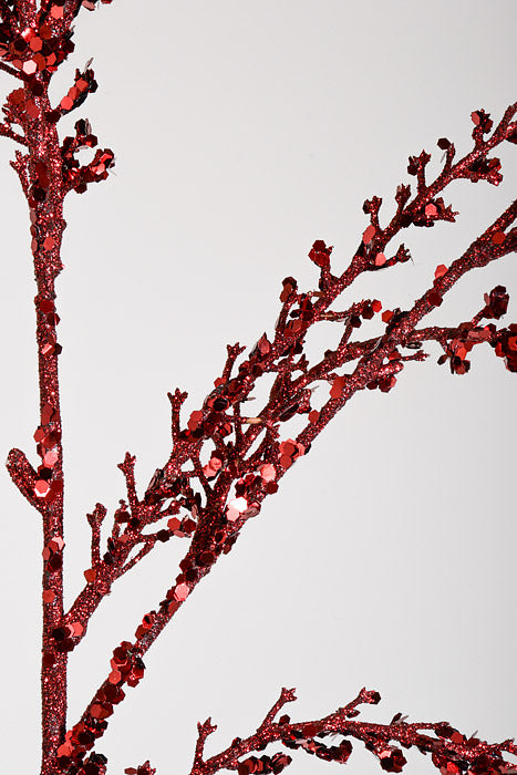 54" Glittered Amaranthus Spray Red