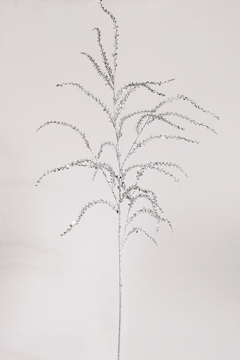 54" Glittered Amaranthus Spray Silver