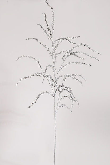 54" Glittered Amaranthus Spray Silver