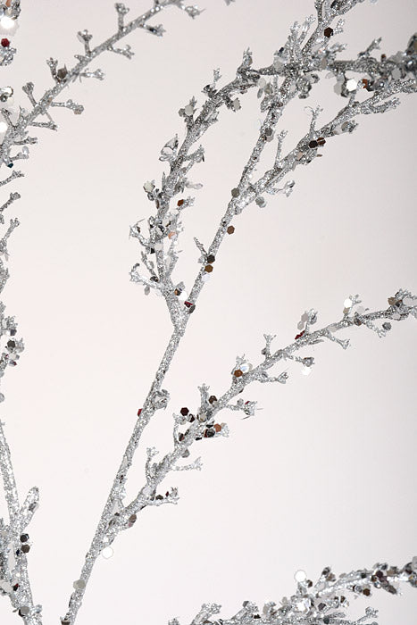 54" Glittered Amaranthus Spray Silver