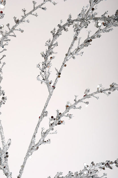 54" Glittered Amaranthus Spray Silver