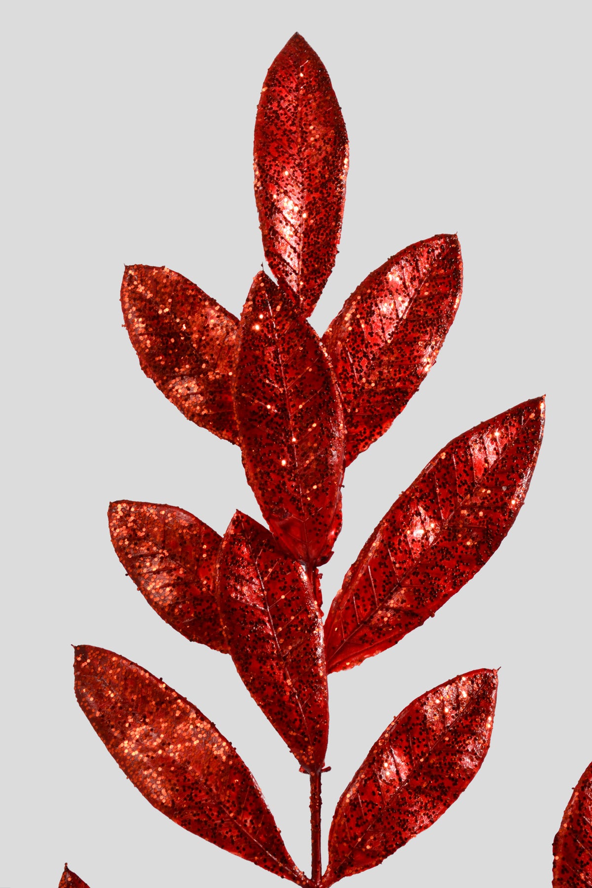 26" Metallic Bay Leaf Spray Red